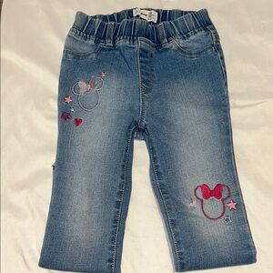Stylish Kids Blue Jeans with Pink Embroidery